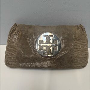 Tory Burch Metallic Brown Clutch